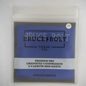 Bruce Bolt Premium Pro 3/4 Compression Arm Sleeve Blue L/XL Baseball NWT